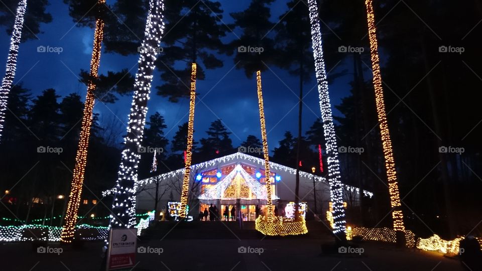 Illuminated light at night