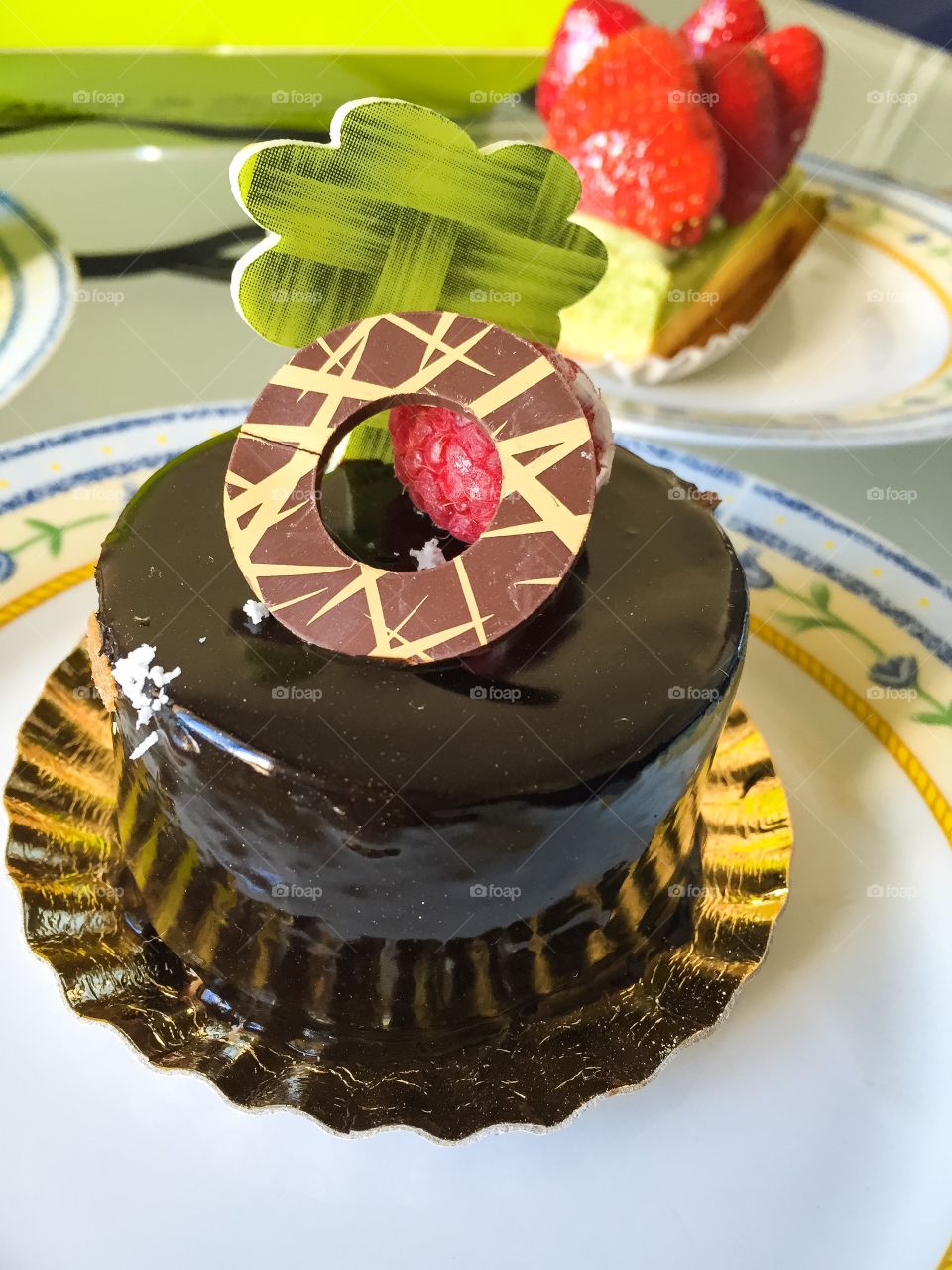 Desserts in a French cafe in Paris.