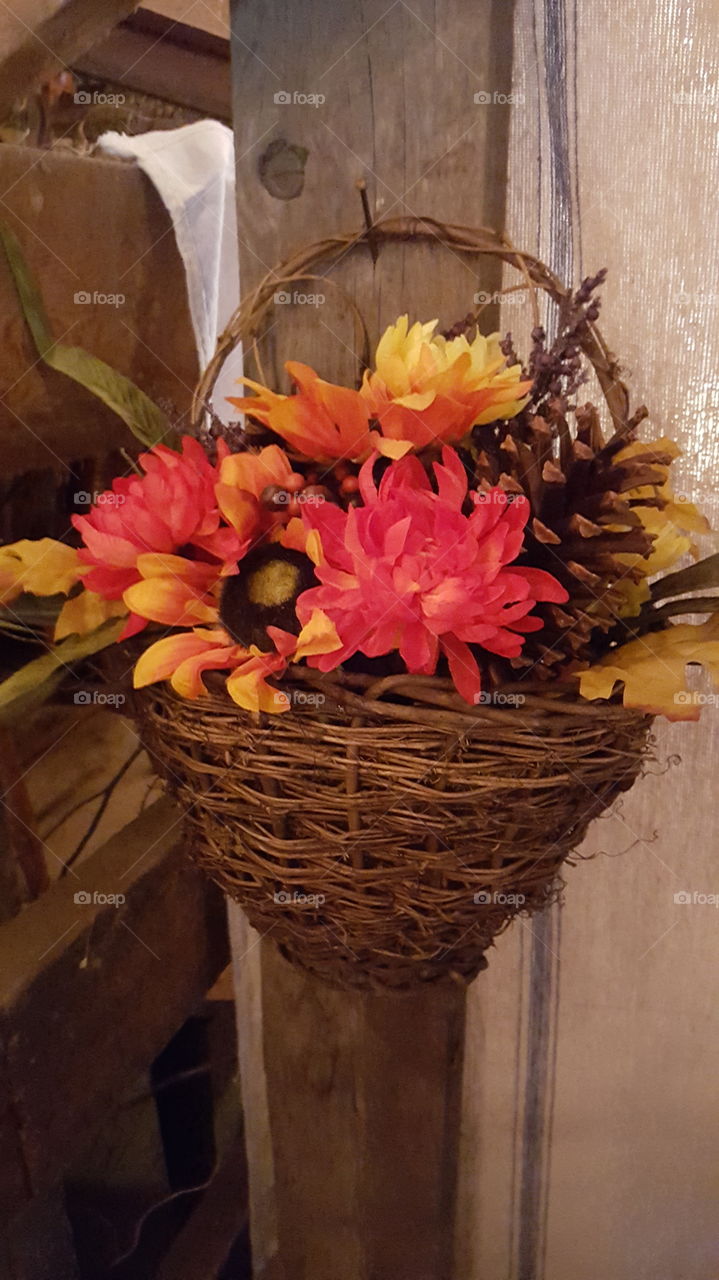 fall flower basket