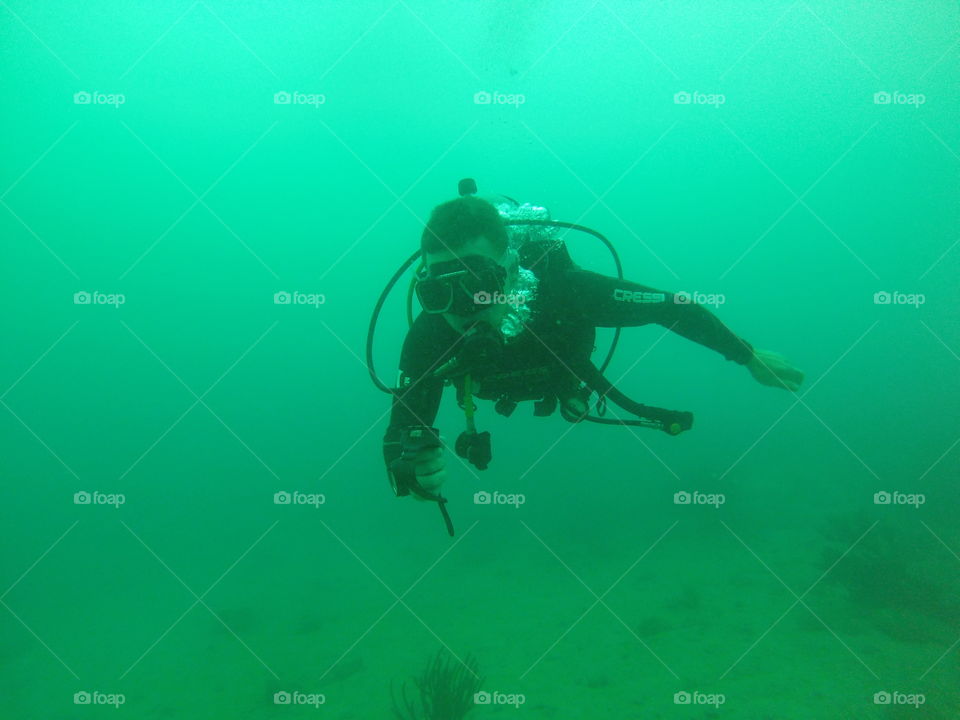 Scuba diving in, ermm, clear water
