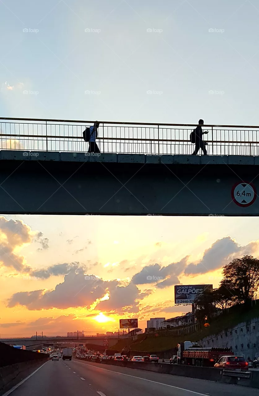 sunset in two frames