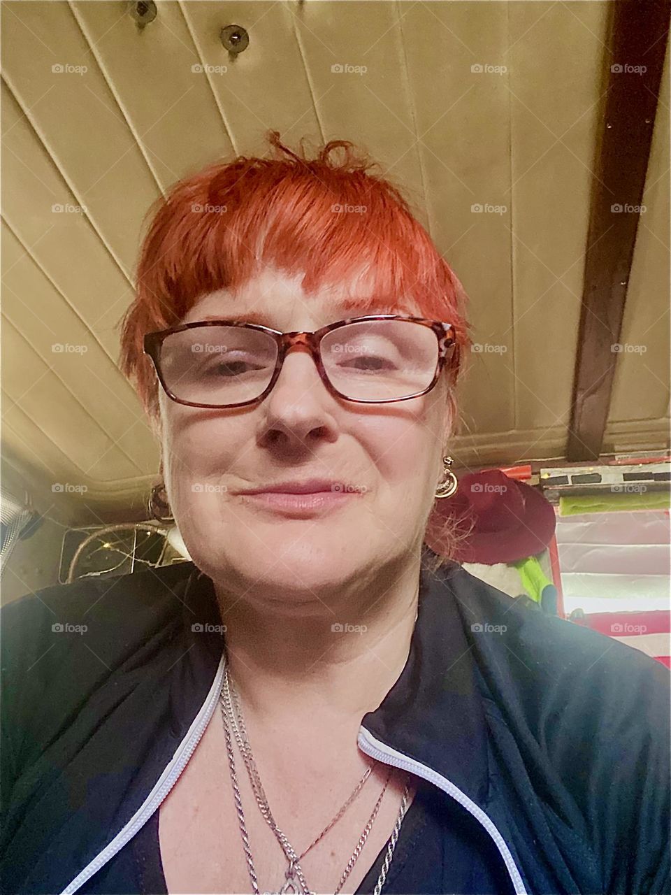 This is me, “Petra Schiller” a.k.a. “Maxine Firefox” a.k.a. “Maximiliane Feuerfuchs” contemplating aboard “Salvation”, our “28 foot 1969 Luhrs” cabin cruiser that is tied to the shore at “Newtown Creek” in LIC, Queens. 2023. Hypnotic Productions