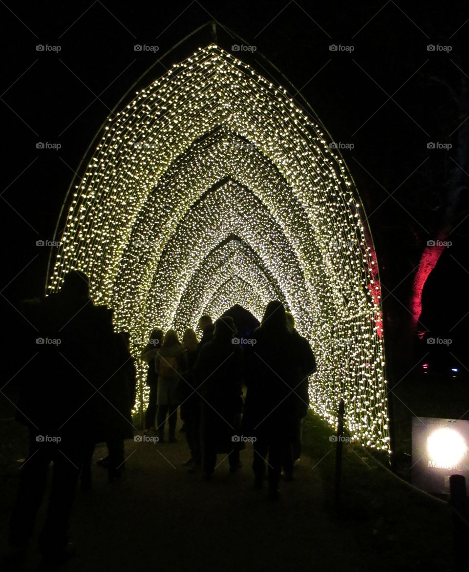 Archway of lights at stourhead