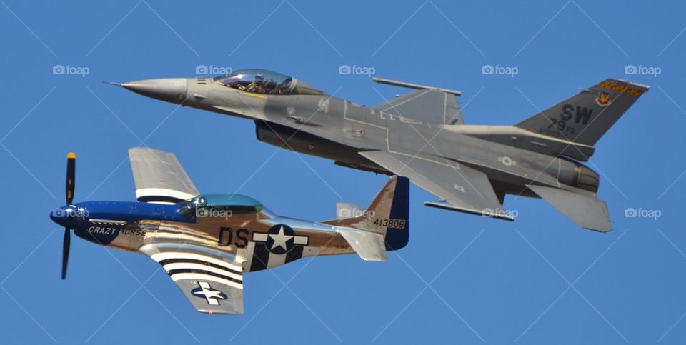 F-16 and P-51