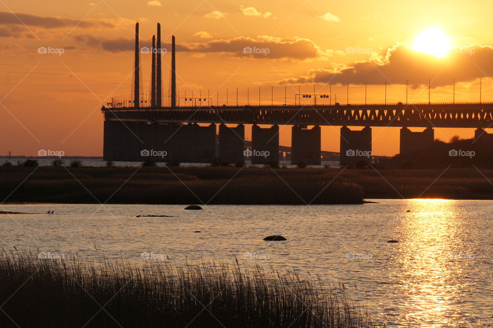 Öresundsbron in sunset