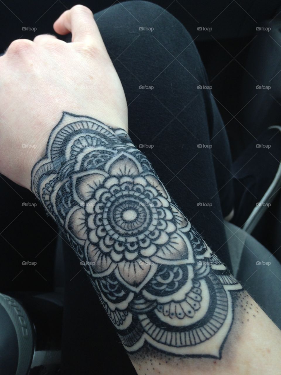 Ink Is Forever. My mandala tattoo on my right wrist. Black ink.