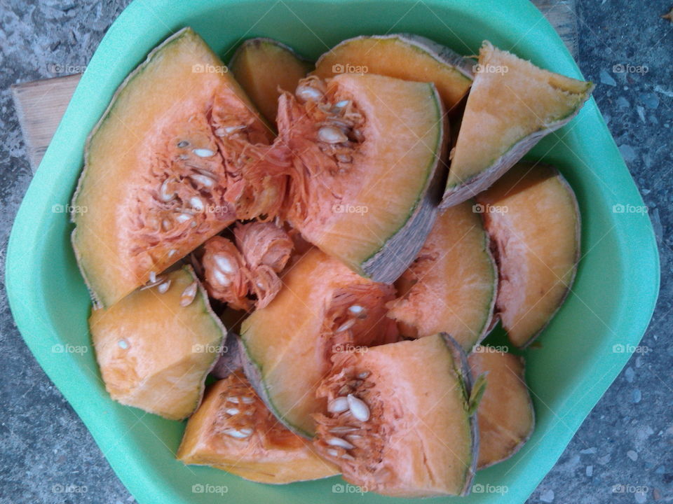 Before fresh pumpkin