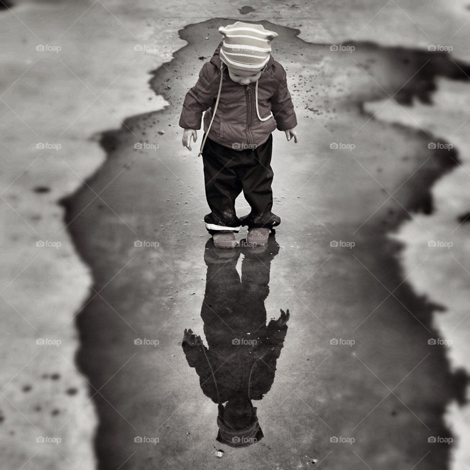 winter child autumn reflection by trevlad