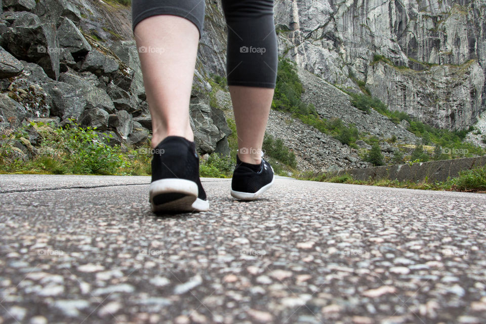 A woman hiking in Norway