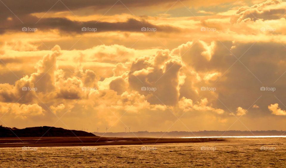 Sunset view of sea