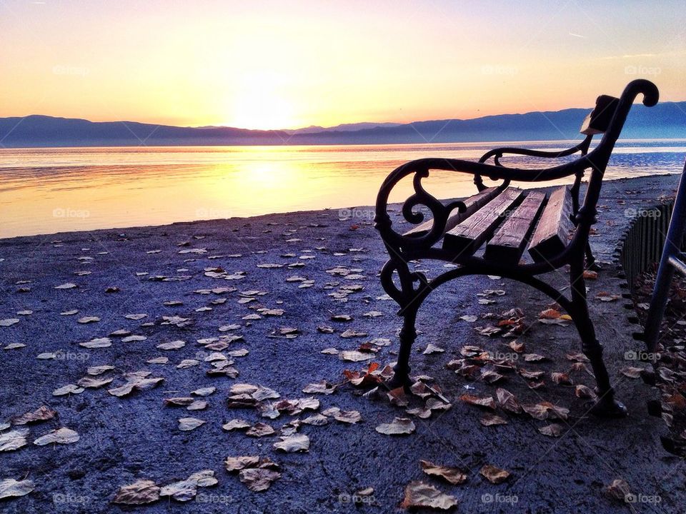 Bench on a pier 