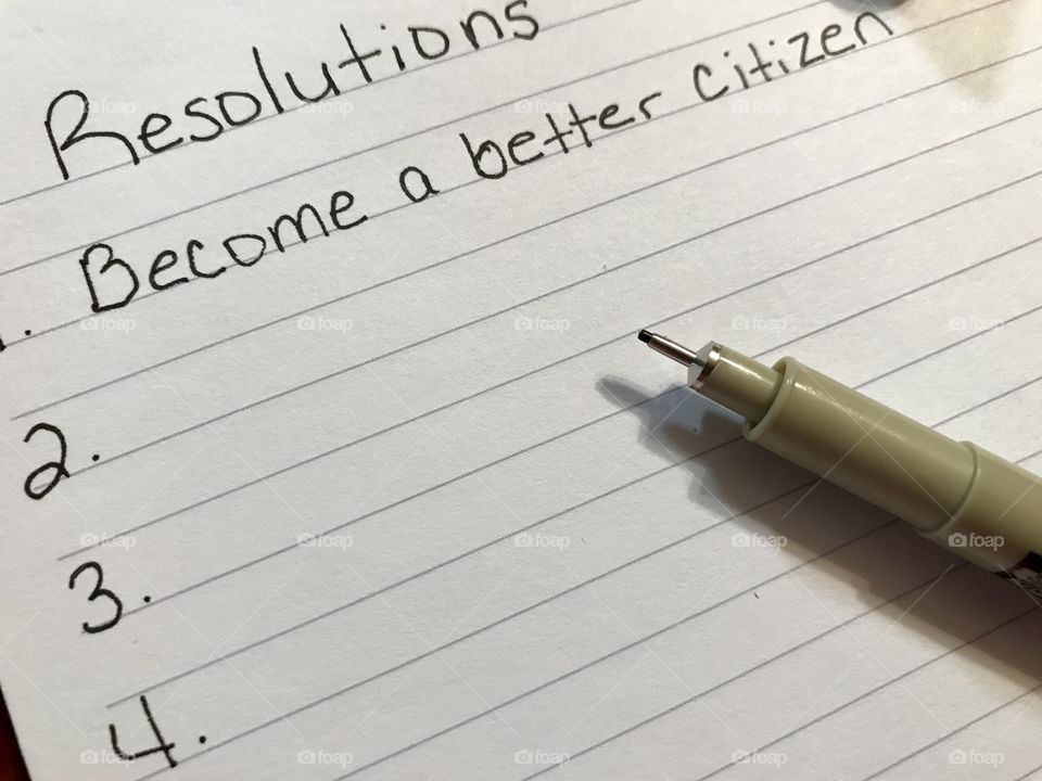 Resolutions hand written better citizen