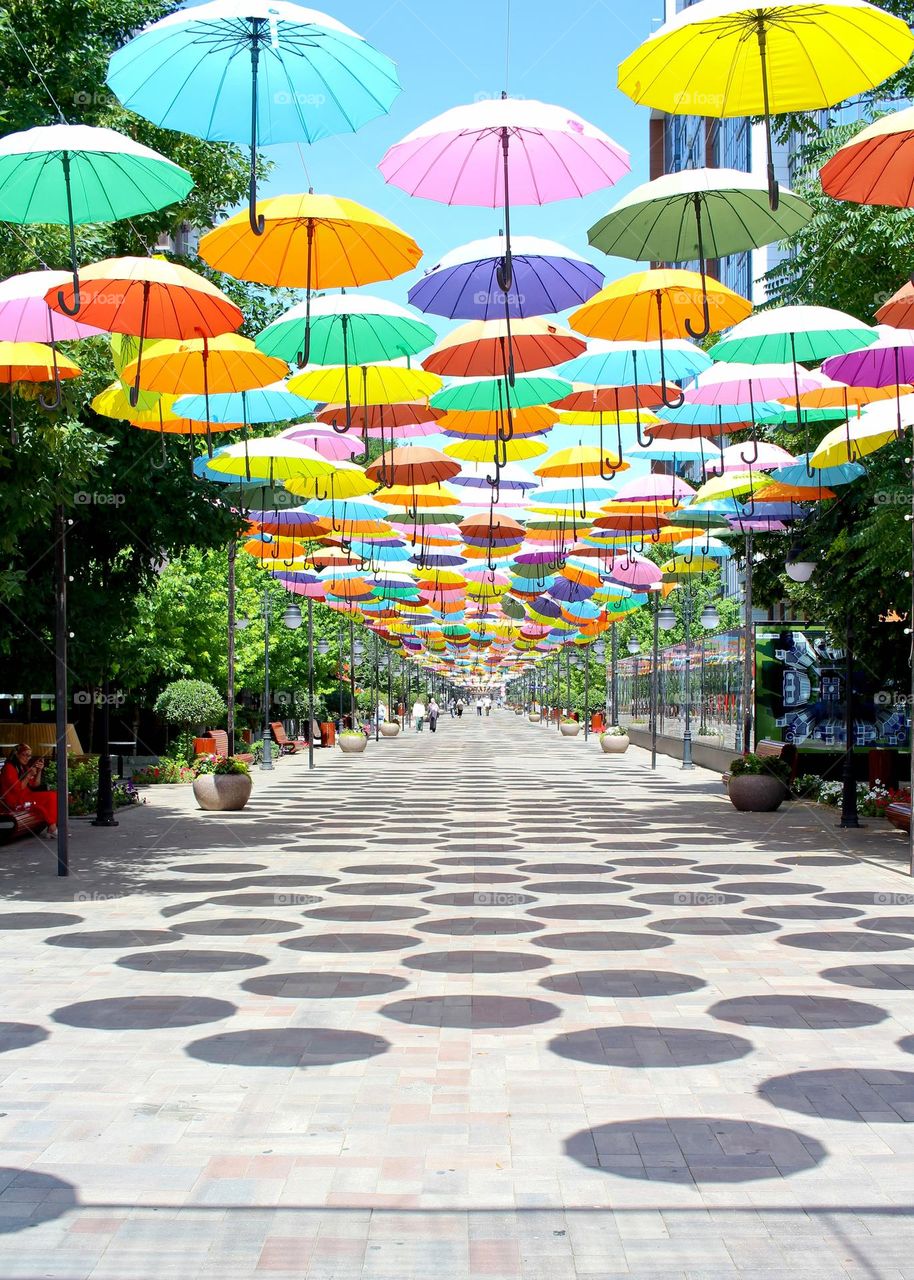 The alley with umbrellas