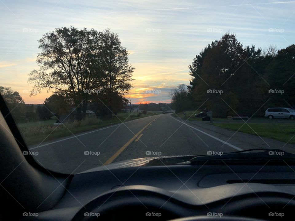 Sunrise while driving somewhere in Pennsylvania