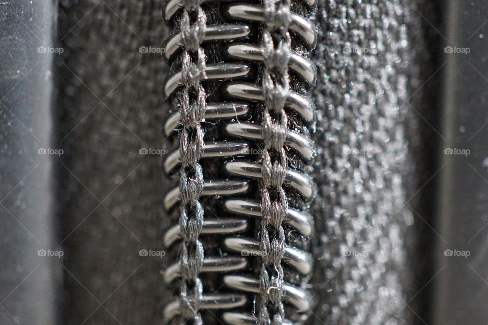 Macro shot of a zip on a suitcase 🧳