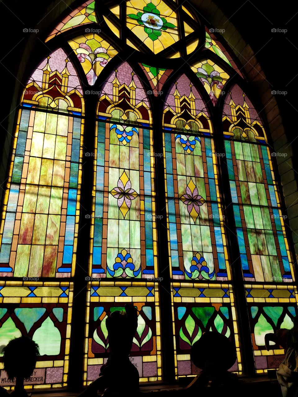 beautiful colorful stained glass window
