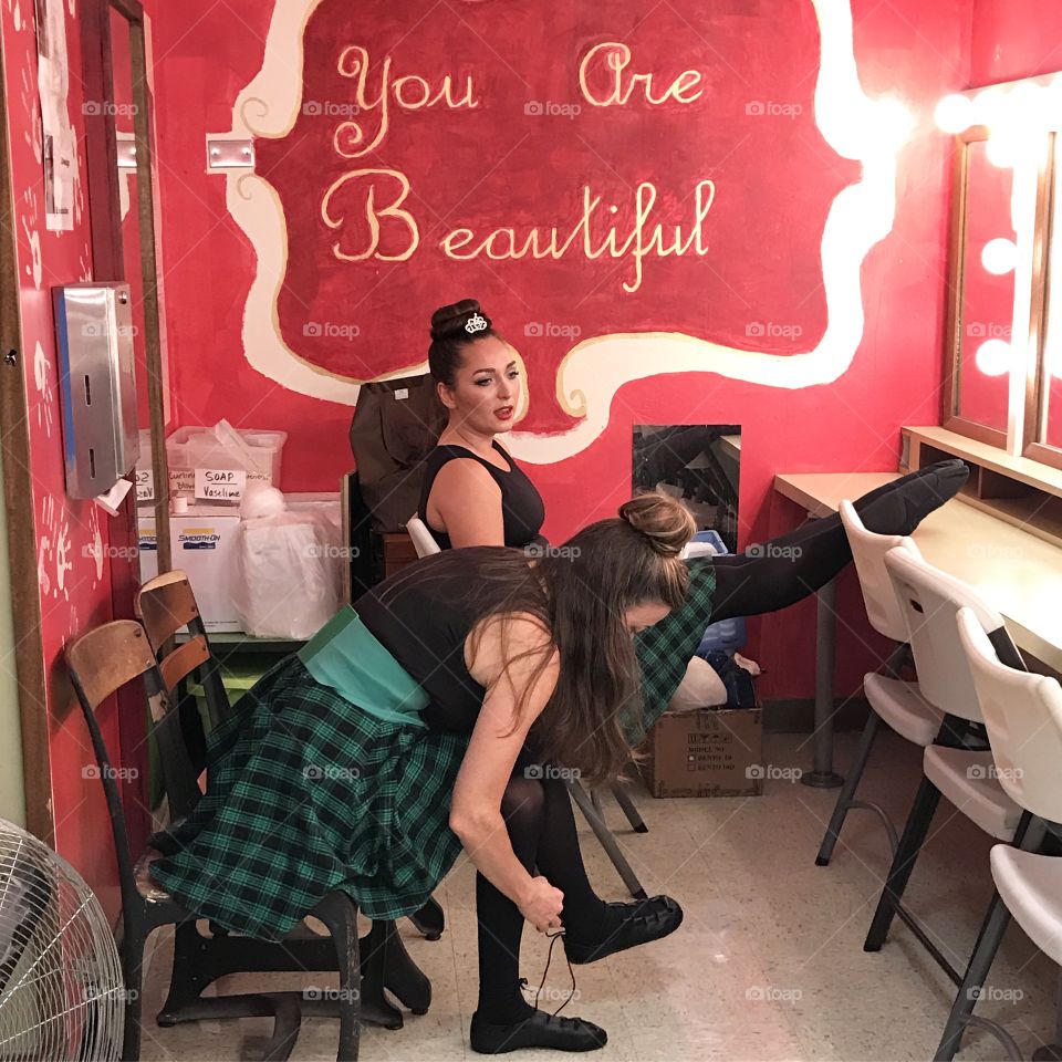 Getting ready to perform