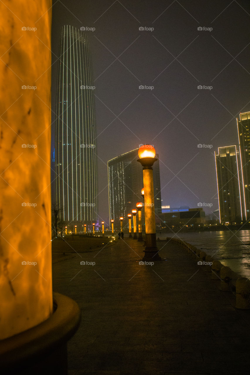 Walking in night Tianjin