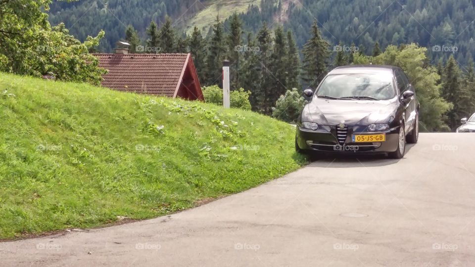 Alfa Romeo 147 Parked on mountain road