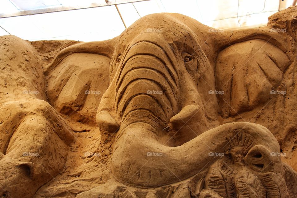 Sand art elephant