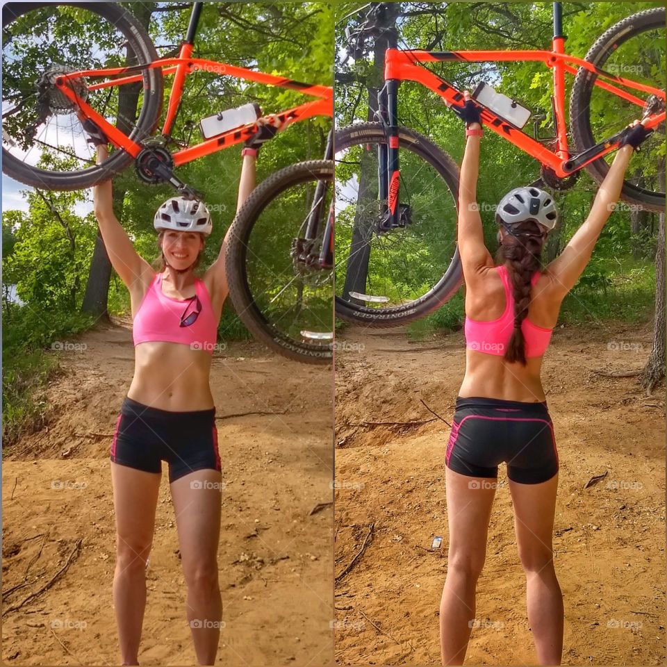 strong woman cyclist