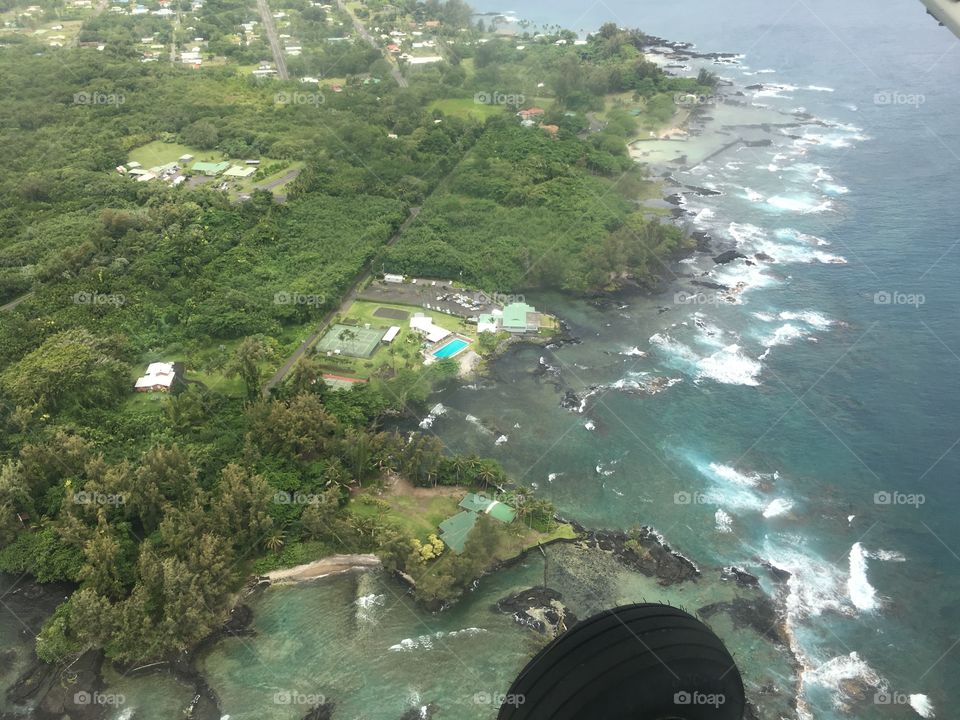 Island view from the plane