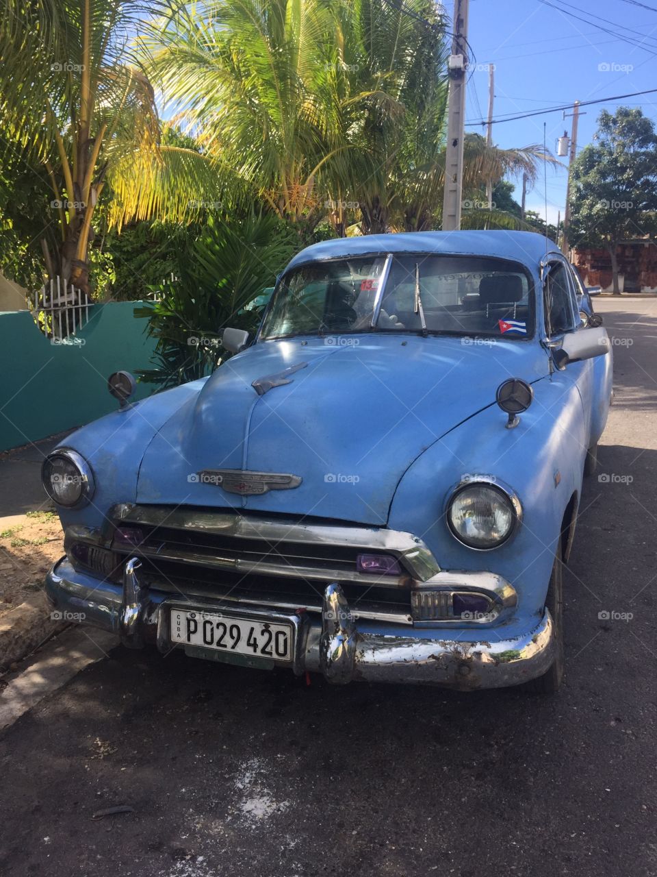 An old car. In Varadero, Cuba, there is a lot of these old cars !