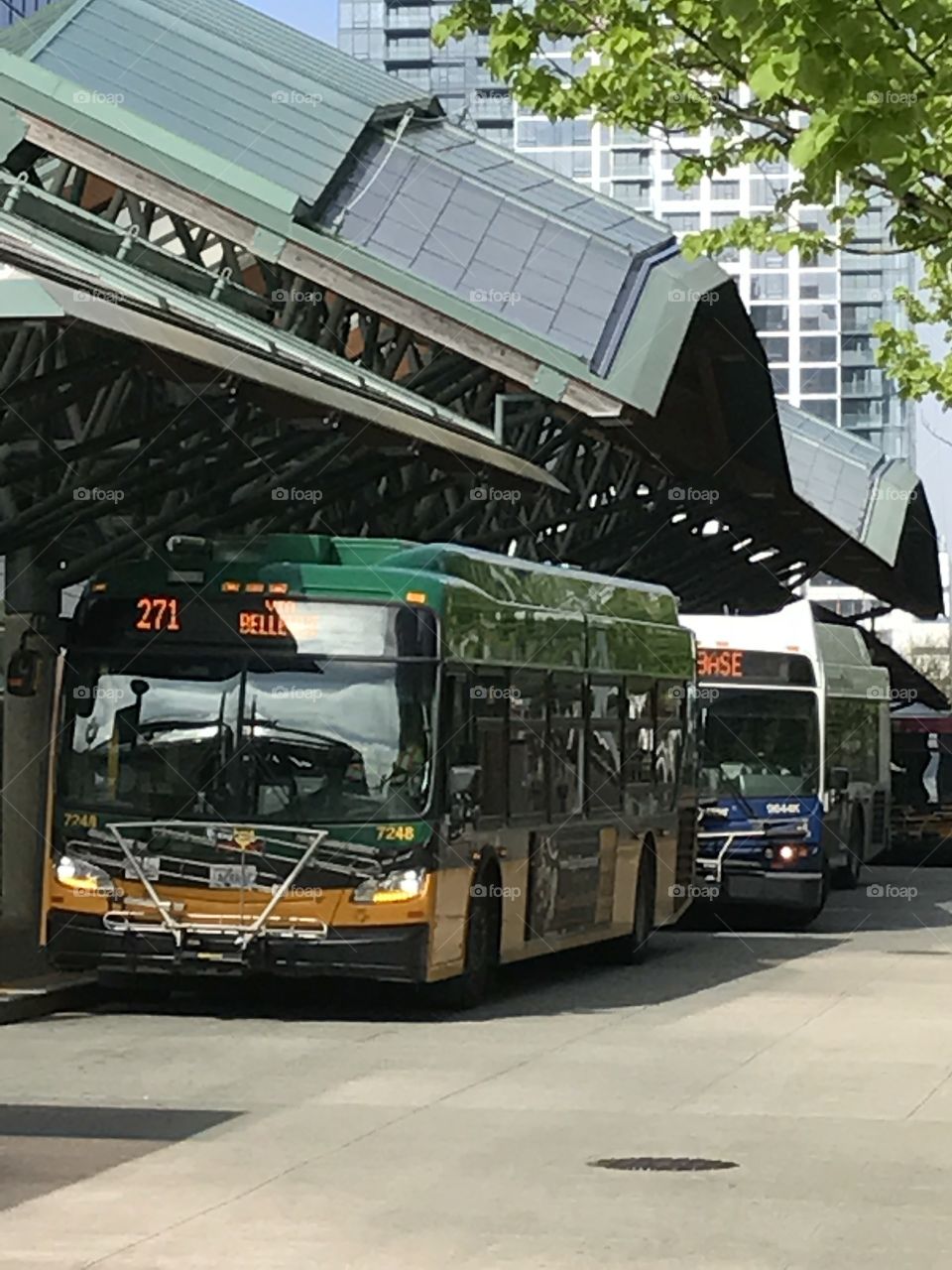 Transit center in Bellevue, WA.