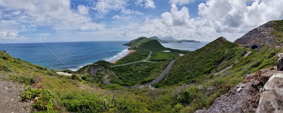Panoramic view Timothy hill St Kitts