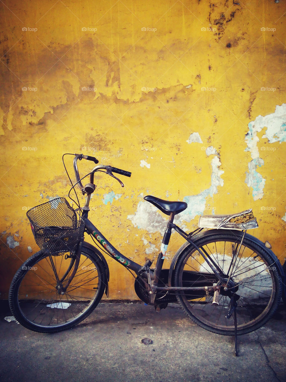 bicycle. bicycle and the old wall