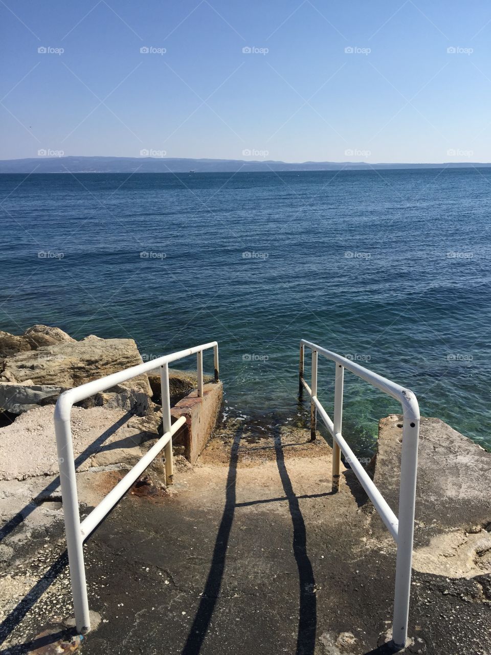 Entrance to the sea. An entrance to the sea for disabled persons in Split, Croatia