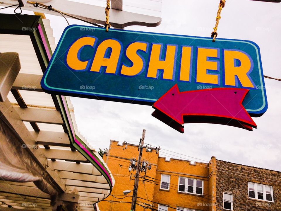 Cashier sign