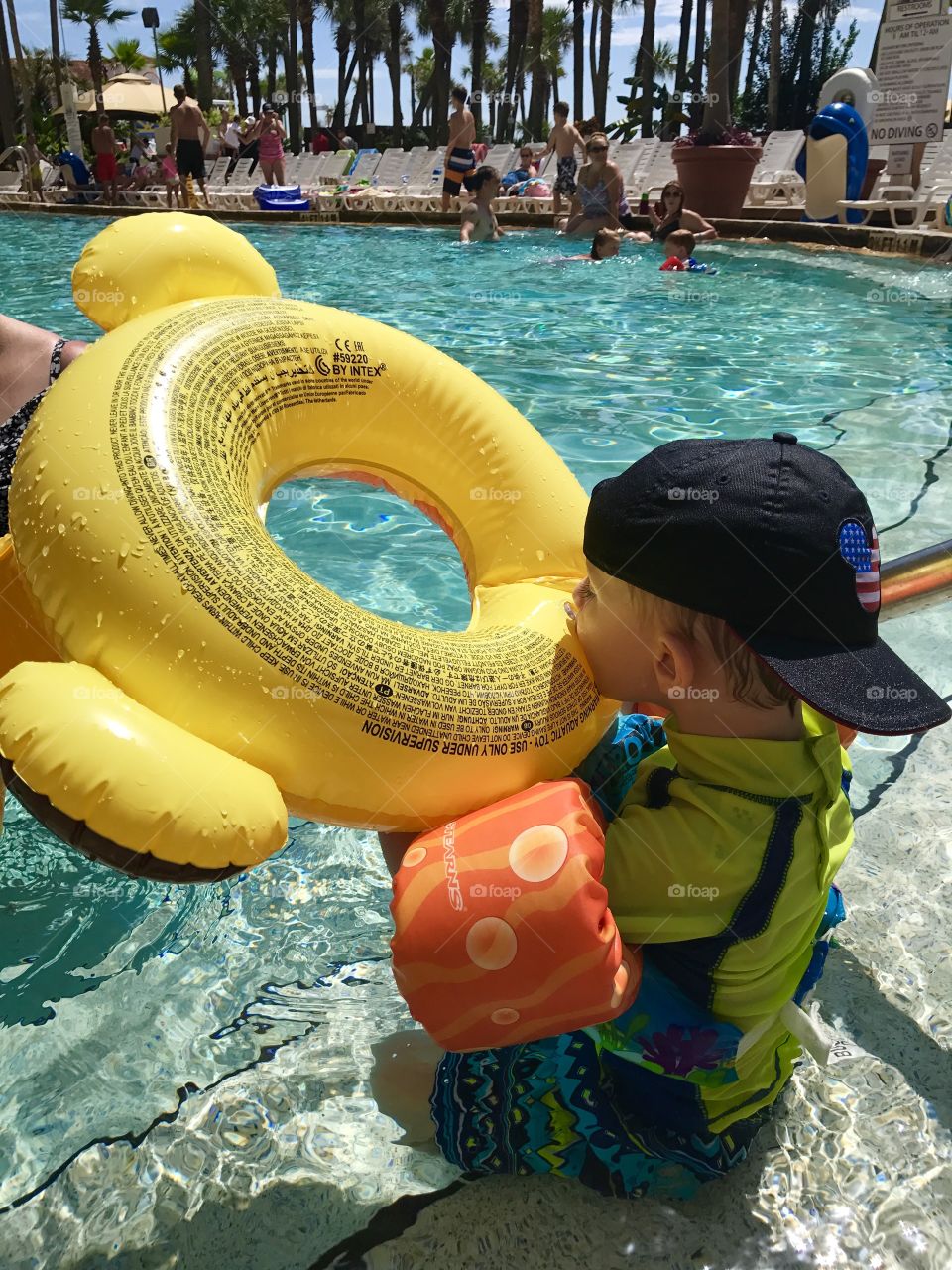 Blowing up his float