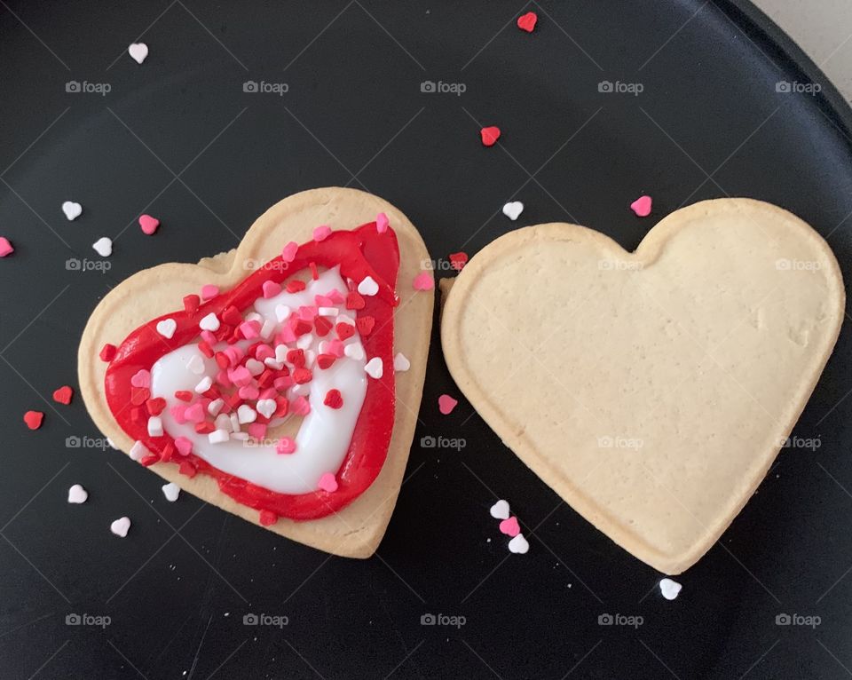 Heart shaped Valentine’s Day cookies - sugar cookies 