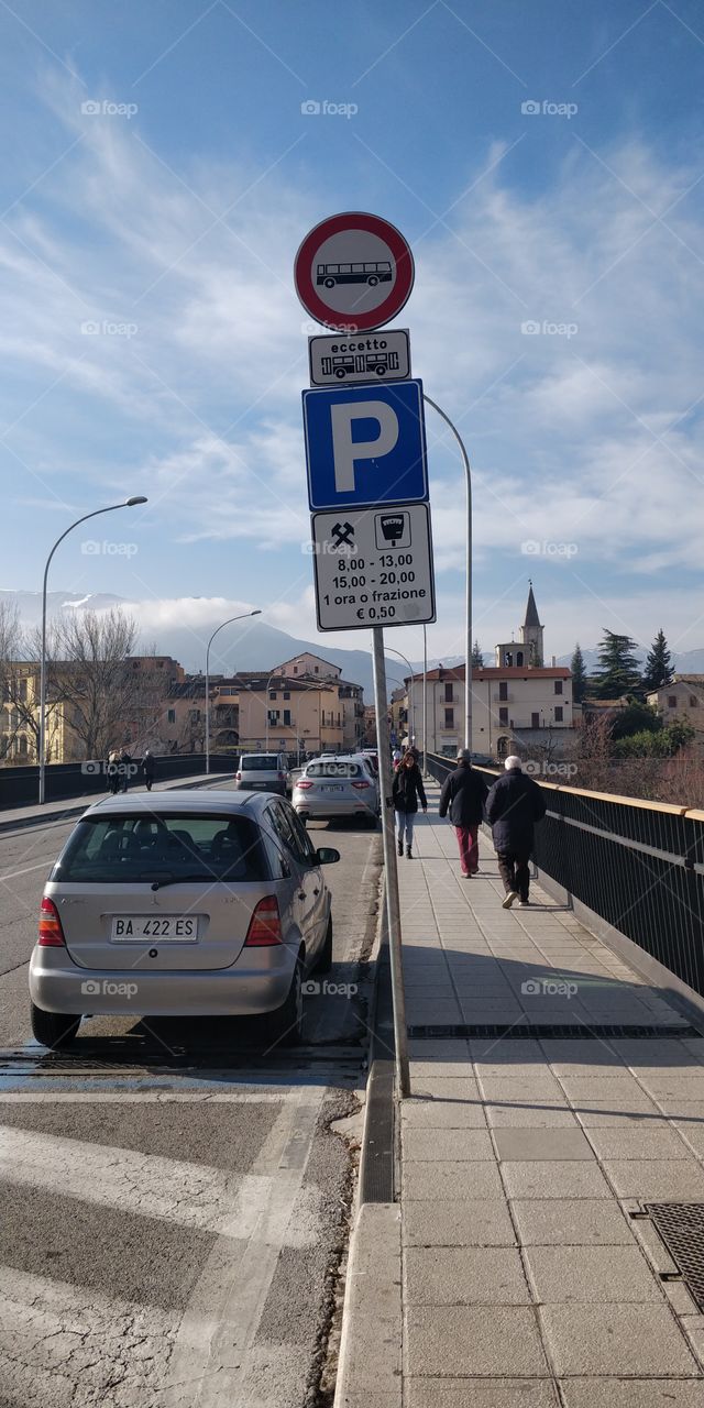 Parking area on bridge