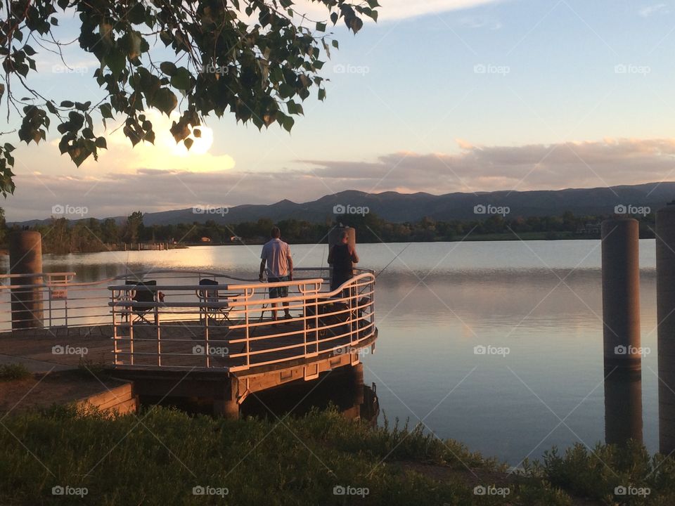 sunset by the deck