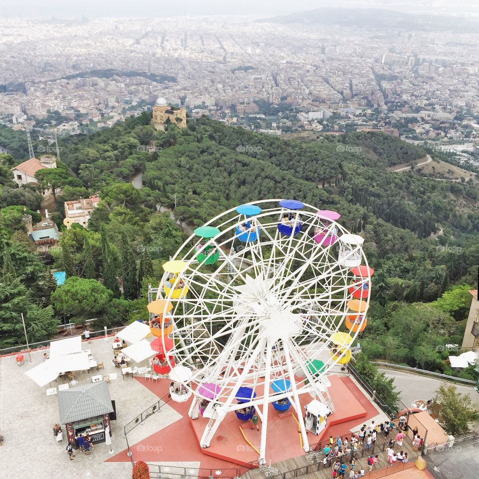 Fun Fair. Tibidabo above Barcelona