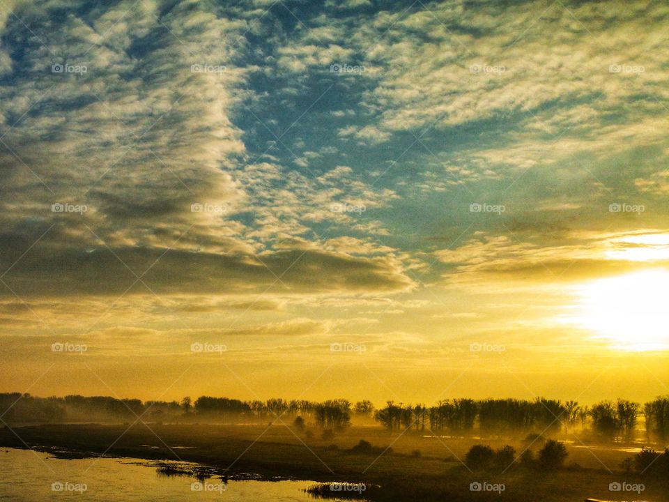 Sunrise over the River Oder