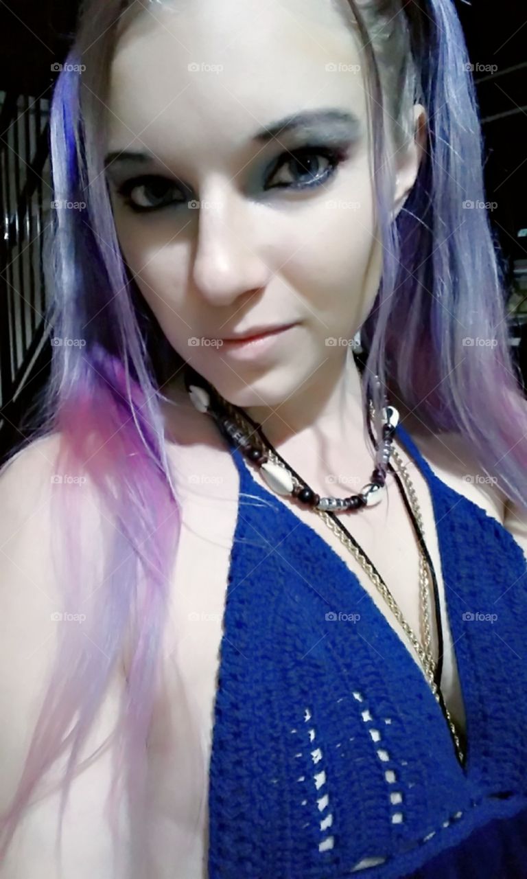 purple pigtails