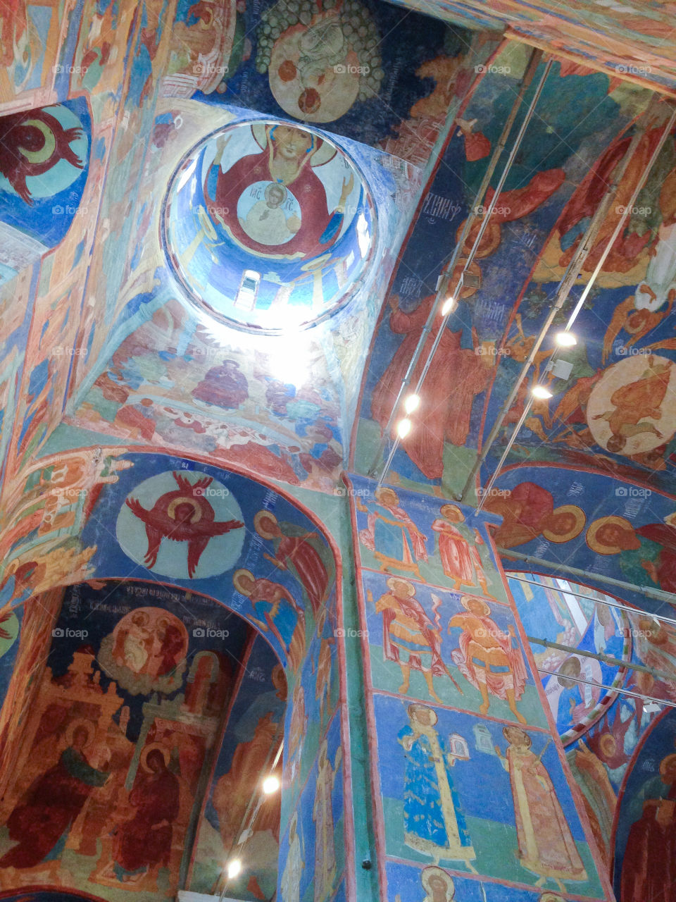 Frescoes inside the Transfiguration Cathedral  of the Saviour Monastery of St. Euthymius, Russia, Suzdal