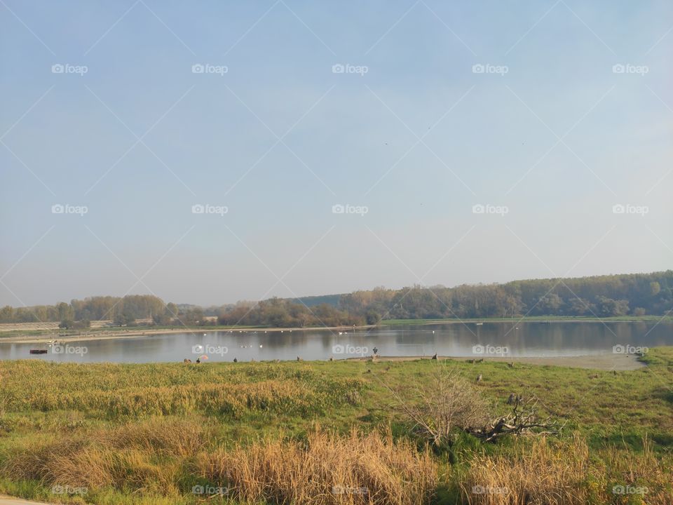 Kovin Serbia river Danube canal landscape in afternoon in summer