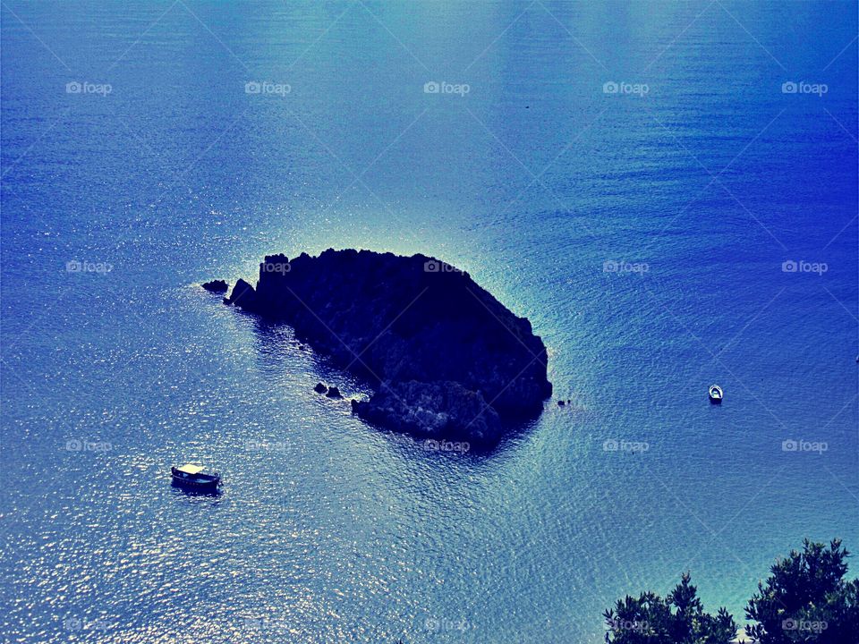 Sea around an Islet at Praia ( Italy ).