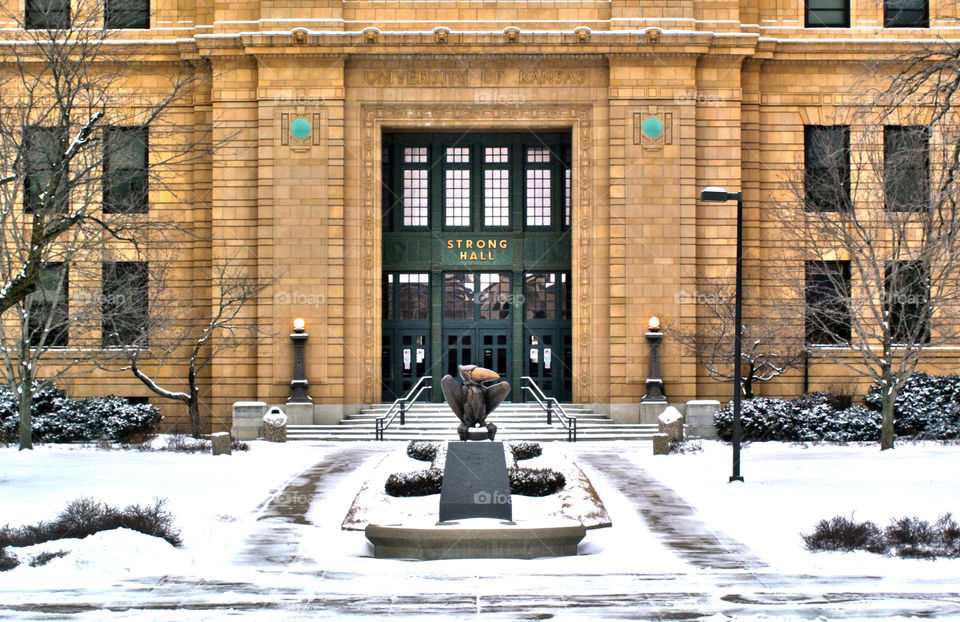 Strong hall. A snowy Strong Hall