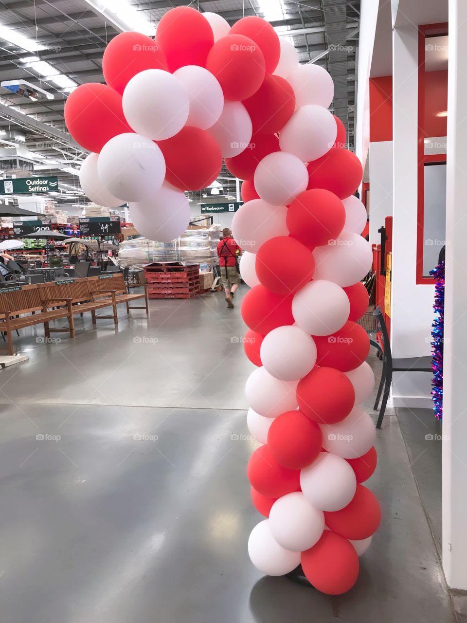 Christmas decorating with image of Candy balloons at Bunning Warehouse Mentone Melbourne Australia 