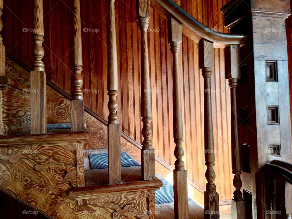 Vintage wooden staircase.
