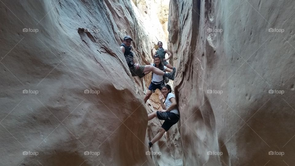 Goofballs in a slot canyon