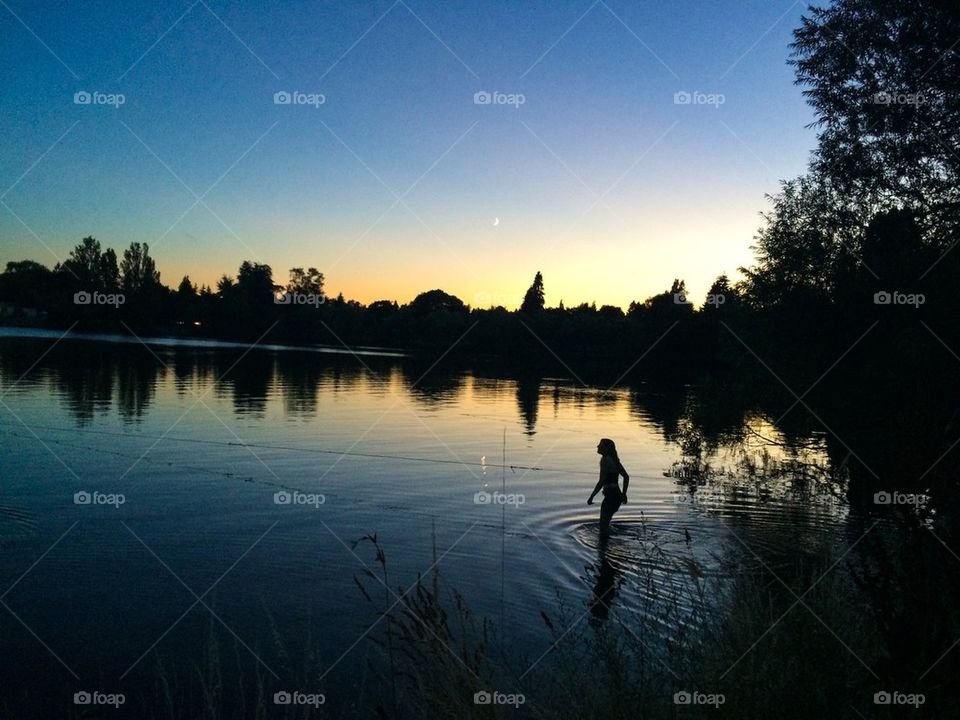 Night swim girl