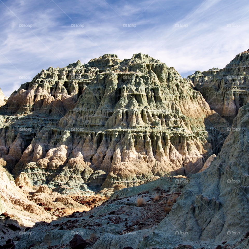 Fall colors enhance the natural unique colors of John Day Fossil Beds in Oregon. 