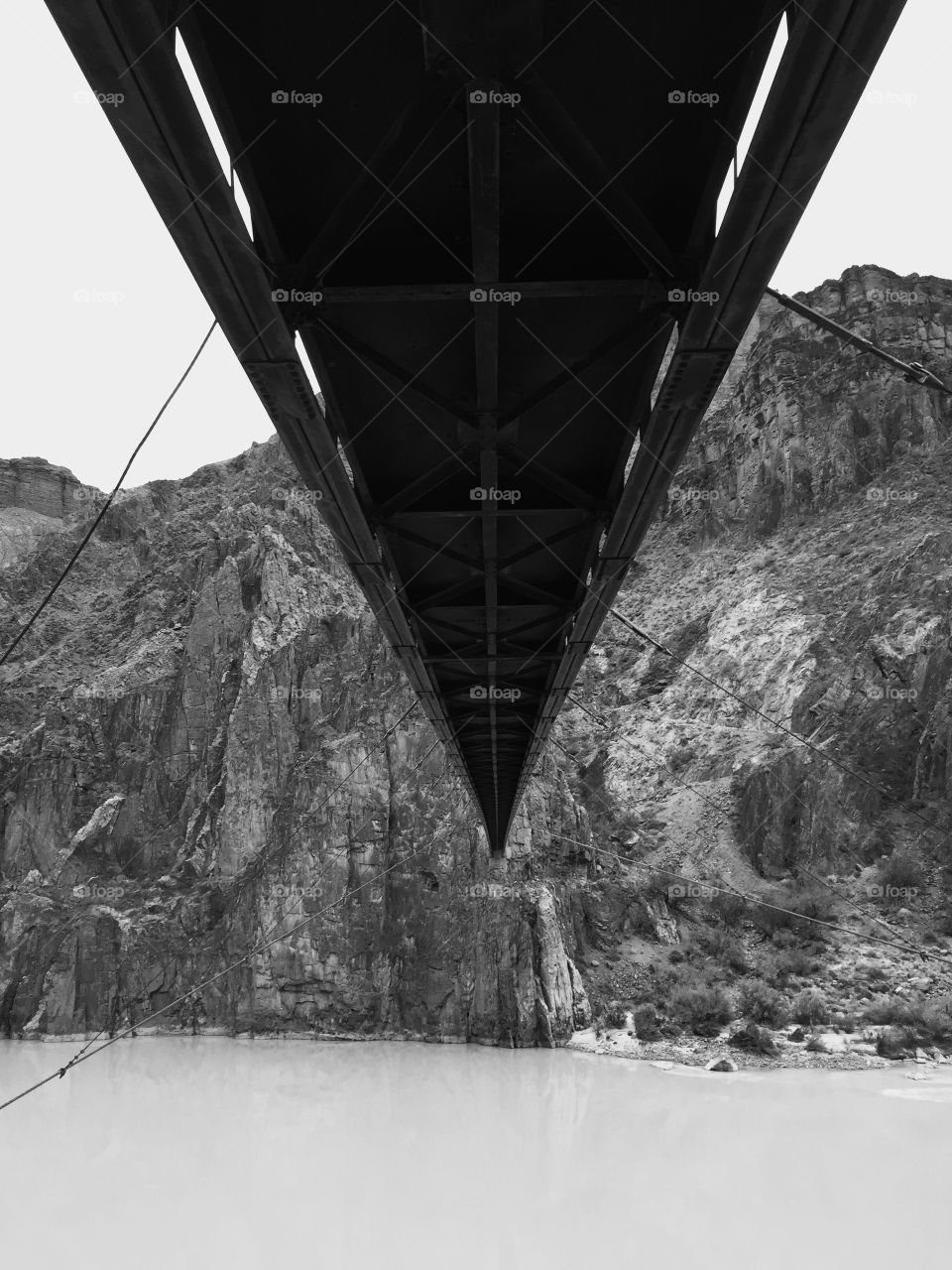 A little while ago I hiked to the Bottom of the Grand Canyon. At the bottom we had to cross the Colorado River via this suspension bridge. That amazing part about this bridge is that all of the material for it were carried down by mule! 