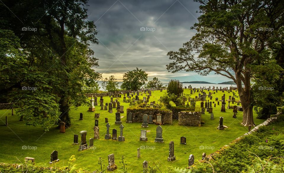 Old English cemetery ruin Landscape 